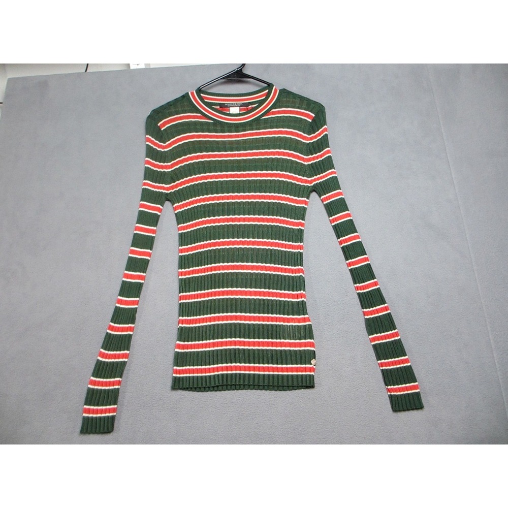 Scotch & Soda Maison Scotch Sweater Womens XS Green Red Striped Mille Nuits